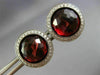 ESTATE LARGE 6.10CT DIAMOND & AAA GARNET 18KT WHITE GOLD HALO SCREWBACK EARRINGS