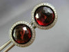 ESTATE LARGE 6.10CT DIAMOND & AAA GARNET 18KT WHITE GOLD HALO SCREWBACK EARRINGS