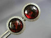ESTATE LARGE 6.10CT DIAMOND & AAA GARNET 18KT WHITE GOLD HALO SCREWBACK EARRINGS
