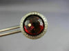 ESTATE LARGE 6.10CT DIAMOND & AAA GARNET 18KT WHITE GOLD HALO SCREWBACK EARRINGS