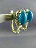 ESTATE 7.79CT DIAMOND & TURQUOISE 14K YELLOW GOLD HALO FILIGREE HANGING EARRINGS