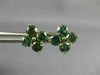 ESTATE LARGE 1.87CT BLUE DIAMOND 18KT YELLOW GOLD 3D FLOWER SQUARE STUD EARRINGS