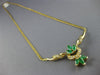 ANTIQUE 1.40CT DIAMOND COLOMBIAN EMERALD 14KT GOLD FILIGREE NECKLACE 19.5" 21154