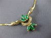 ANTIQUE 1.40CT DIAMOND COLOMBIAN EMERALD 14KT GOLD FILIGREE NECKLACE 19.5" 21154