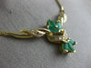 ANTIQUE 1.40CT DIAMOND COLOMBIAN EMERALD 14KT GOLD FILIGREE NECKLACE 19.5" 21154