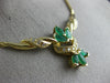 ANTIQUE 1.40CT DIAMOND COLOMBIAN EMERALD 14KT GOLD FILIGREE NECKLACE 19.5" 21154