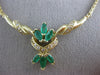 ANTIQUE 1.40CT DIAMOND COLOMBIAN EMERALD 14KT GOLD FILIGREE NECKLACE 19.5" 21154