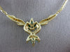 ANTIQUE 1.40CT DIAMOND COLOMBIAN EMERALD 14KT GOLD FILIGREE NECKLACE 19.5" 21154