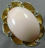 ANTIQUE LARGE .1CT OLD MINE DIAMOND AAA CORAL 14K YELLOW GOLD FLOWER RING 19562