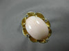 ANTIQUE LARGE .1CT OLD MINE DIAMOND AAA CORAL 14K YELLOW GOLD FLOWER RING 19562