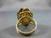 ANTIQUE LARGE .1CT OLD MINE DIAMOND AAA CORAL 14K YELLOW GOLD FLOWER RING 19562
