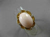 ANTIQUE LARGE .1CT OLD MINE DIAMOND AAA CORAL 14K YELLOW GOLD FLOWER RING 19562