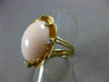ANTIQUE LARGE .1CT OLD MINE DIAMOND AAA CORAL 14K YELLOW GOLD FLOWER RING 19562