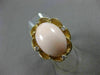 ANTIQUE LARGE .1CT OLD MINE DIAMOND AAA CORAL 14K YELLOW GOLD FLOWER RING 19562