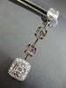 ESTATE 1.85CT DIAMOND 18KT WHITE GOLD JOURNEY HALO SQUARE STUD HANGING EARRINGS