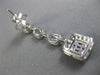 ESTATE 1.85CT DIAMOND 18KT WHITE GOLD JOURNEY HALO SQUARE STUD HANGING EARRINGS