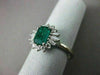 ANTIQUE 1.90CT DIAMOND & AAA COLOMBIAN EMERALD PLATINUM ENGAGEMENT RING #22258