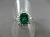 ANTIQUE 1.90CT DIAMOND & AAA COLOMBIAN EMERALD PLATINUM ENGAGEMENT RING #22258