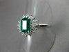 ANTIQUE 1.90CT DIAMOND & AAA COLOMBIAN EMERALD PLATINUM ENGAGEMENT RING #22258