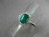 ANTIQUE 1.90CT DIAMOND & AAA COLOMBIAN EMERALD PLATINUM ENGAGEMENT RING #22258
