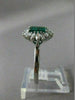 ANTIQUE 1.90CT DIAMOND & AAA COLOMBIAN EMERALD PLATINUM ENGAGEMENT RING #22258