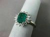 ANTIQUE 1.90CT DIAMOND & AAA COLOMBIAN EMERALD PLATINUM ENGAGEMENT RING #22258