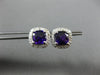 ESTATE 1.88CT DIAMOND & AAA AMETHYST 14KT WHITE GOLD SQUARE HALO STUD EARRINGS