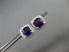 ESTATE 1.88CT DIAMOND & AAA AMETHYST 14KT WHITE GOLD SQUARE HALO STUD EARRINGS