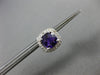 ESTATE 1.88CT DIAMOND & AAA AMETHYST 14KT WHITE GOLD SQUARE HALO STUD EARRINGS