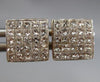 ESTATE 1.0CT DIAMOND 14KT TWO TONE GOLD 3D INVISIBLE SQUARE STUD EARRINGS #17965