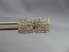 ESTATE 1.0CT DIAMOND 14KT TWO TONE GOLD 3D INVISIBLE SQUARE STUD EARRINGS #17965