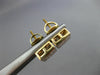 ESTATE 1.0CT DIAMOND 14KT TWO TONE GOLD 3D INVISIBLE SQUARE STUD EARRINGS #17965