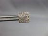 ESTATE 1.0CT DIAMOND 14KT TWO TONE GOLD 3D INVISIBLE SQUARE STUD EARRINGS #17965