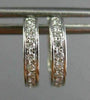 ESTATE SMALL .30CT DIAMOND 18K WHITE GOLD CLASSIC FILIGREE HUGGIE EARRINGS 25559