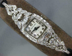 ANTIQUE LARGE PLATINUM HAMILTON 1.70CT OLD MINE DIAMOND ART DECO LADIES WATCH