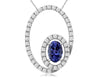 .83CT DIAMOND & AAA TANZANITE 14KT WHITE GOLD OVAL & ROUND FUN FLOATING PENDANT