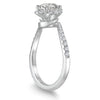 ESTATE 1.33CT DIAMOND 14KT WHITE GOLD CRISS CROSS DOUBLE SWIRL ENGAGEMENT RING