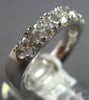 WIDE 1.47CT DIAMOND 14K WHITE GOLD 3D ROUND 5 STONE COMFORT FIT ANNIVERSARY RING