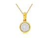 ESTATE .09CT DIAMOND 14KT YELLOW GOLD 3D CLUSTER FLOWER BEZEL FLOATING PENDANT