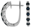 1.64CT DIAMOND & AAA SAPPHIRE 14KT WHITE GOLD 3D BEZEL CHANNEL HANGING EARRINGS