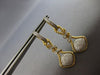 LARGE .75CT DIAMOND 14KT 2 TONE GOLD 3D GEOMETRICAL LOVE KNOT HANGING EARRINGS