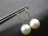 ESTATE .30CT DIAMOND & AAA SOUTH SEA PEARL 14KT ROSE GOLD FUN LEVERBACK EARRINGS