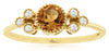 ESTATE .52CT DIAMOND & AAA CITRINE 14KT YELLOW GOLD 3D FILIGREE FLOWER FUN RING