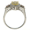 1.98CT WHITE PINK & FANCY YELLOW DIAMOND 18K TRI COLOR GOLD HALO ENGAGEMENT RING