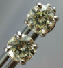 1.23CT DIAMOND 14KT WHITE GOLD 3D ROUND SOLITAIRE SCREWBACK STUD EARRINGS #27501