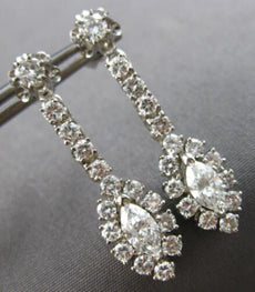 LARGE 2.04CT DIAMOND 14KT WHITE GOLD 3D ROUND & MARQUISE FLORAL EARRINGS #28135