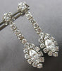 LARGE 2.04CT DIAMOND 14KT WHITE GOLD 3D ROUND & MARQUISE FLORAL EARRINGS #28135