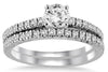 .96CT DIAMOND 14KT WHITE GOLD 3D CLASSIC FOUR PRONG ENGAGEMENT WEDDING RING SET