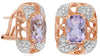 5.56CT DIAMOND & AAA PINK AMETHYST 14K ROSE GOLD CUSHION & ROUND SQUARE EARRINGS