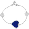 5.51CT DIAMOND & AAA LAPIS 18KT WHITE GOLD 3D TRIPLE HEART BY THE YARD BRACELET